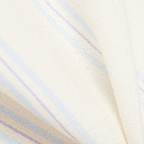 Lee Mathews Madox Cutout Striped Shantung Top, Size 6, Off-White | Blue, NWT - Picture 4 of 13